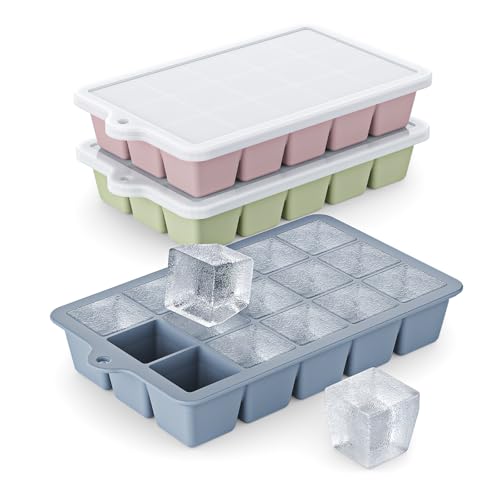 Silicone Ice Cube Tray 3 Pack (3 Count)