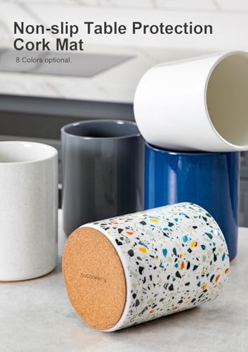 Ceramic Kitchen Utensil Holder for Countertop 6.4" Marble Pattern (Marble Pattern)