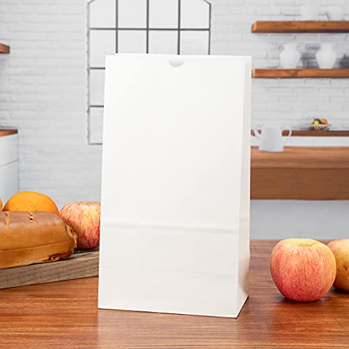 Bag Tek 12lb Paper Bags 100 Disposable Lunch Bags (12 lb / White)