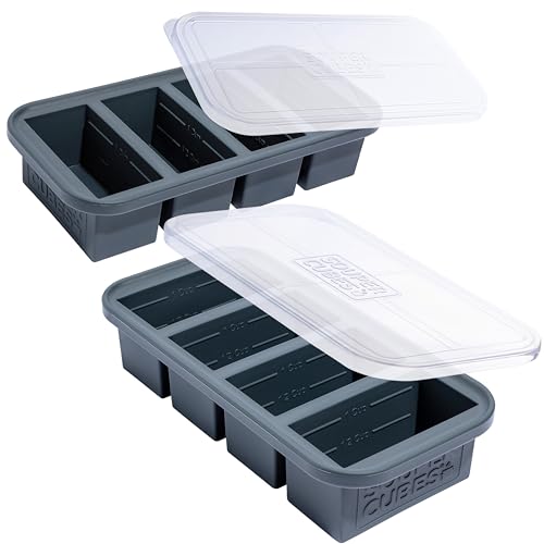 1 Cup Silicone Soup Freezer Molds with Lids (Charcoal / 2-Pack)
