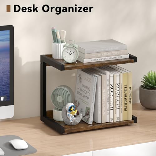 Kitchen Counter Shelf Organizer (Rustic Brown / Small)