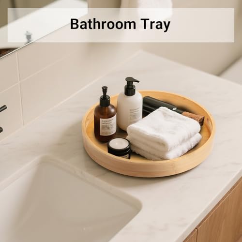10in Bamboo Lazy Susan Organizer Turntable for Cabinet