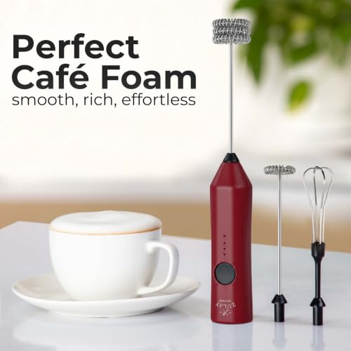 Rechargeable Milk Frother Handheld (Zulay Dynamic Black & Red / Rechargeable Z1 Motor Max)