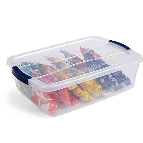 Cleverstore 17 Quart Clear Latching Waterproof Stackable Airtight Storage Containers with Durable Latching Lids (17 Qt – 6 Pack)