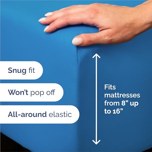 King Size 4 Piece Sheet Set (19 - Royal Blue / King)