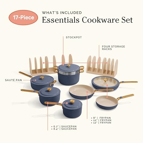 Essentials Complete Cookware Set (Blue Salt / 17 piece)