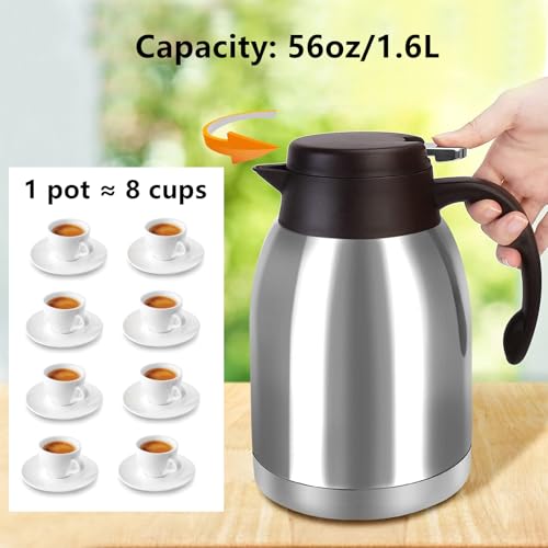 54oz Thermal Coffee Carafe (Silver)