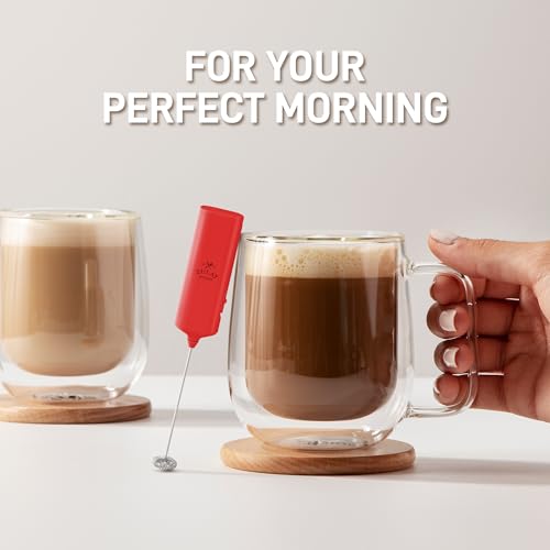 Mini & Mighty Milk Frother Wand (Blazing Red / Mini Frother)