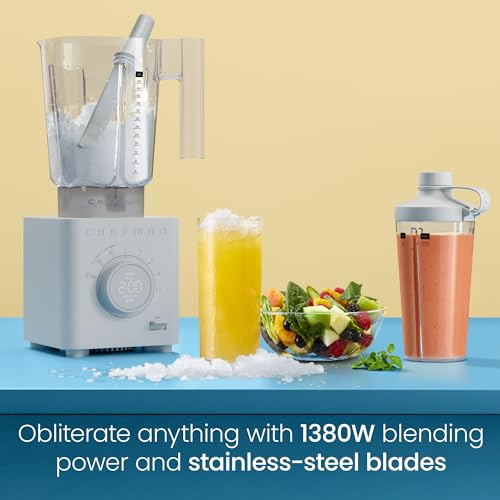 Obliterator 48 oz Countertop Blender for Smoothies (CONCRETE / Power Blender + 1 Travel Jar)