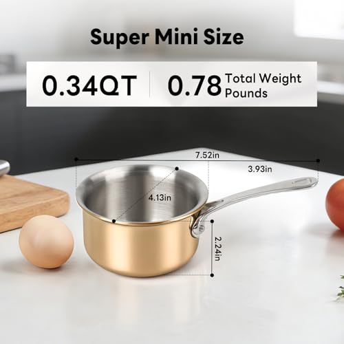 Mini Sauce Pan with Lid (0.34 QT / Rose Gold)