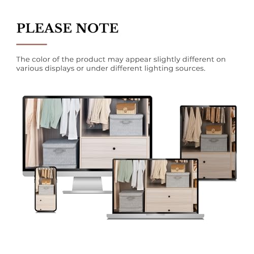 Storage Baskets with Lids (Ash Gray / Large-2 Pack)