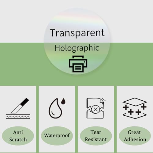 2" Round Transparent Thermal Label Stickers (Holographic Transparent / circle-2 inch)
