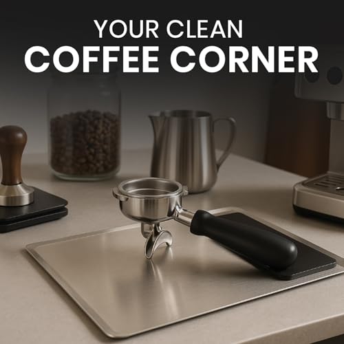Coffee Grinder Tray with Tamping Mat (13x9.75)