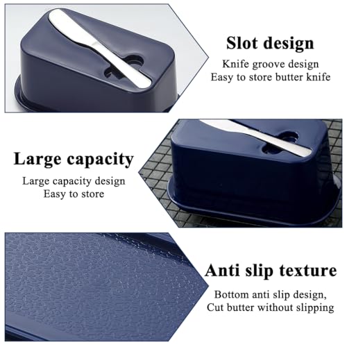 Butter Dish with Lid for Countertop and Refrigerator Door Shelf with Butter Spreader Knife