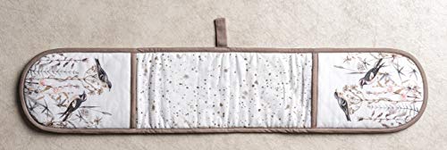 Double Oven Mitts 100% Cotton Double Oven Glove (058 - Meadow Florals - Brown / 7" x 35" (Double Oven Mitt))