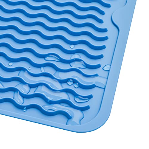 Silicone Dish Drying Mat (Lichen Blue / 16"L x 12"W)