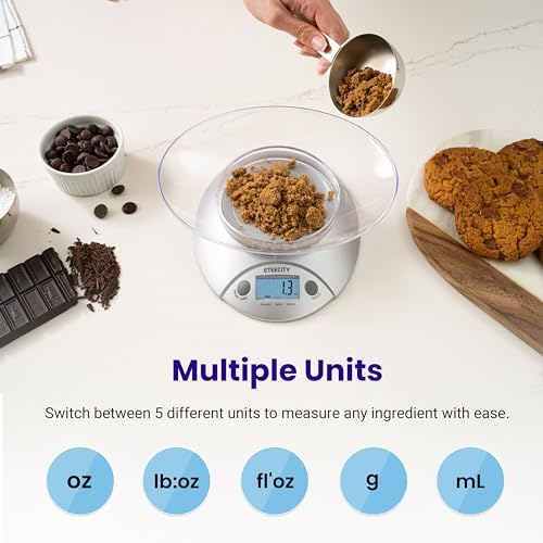 Food Kitchen Scale with Bowl (Stainless Steel-Gray / 11lb / 11lb)