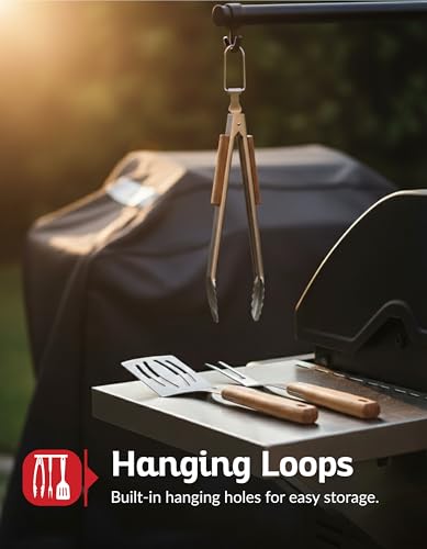 Professional Acacia Wood BBQ Tool Set (Acacia Brown)