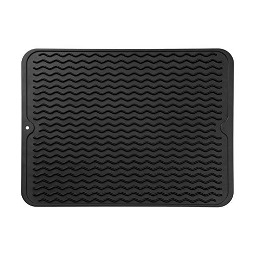 Silicone Dish Drying Mat (Black / 16"L x 12"W)