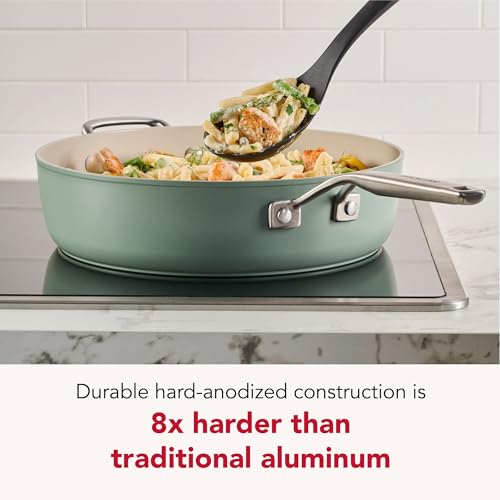 Hard Anodized Non Stick Ceramic Frying Pan 5 (Cardamom / 5 Quart)