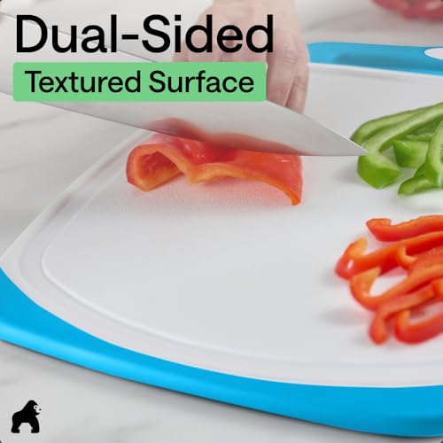 BPA Free Reversible Cutting Board (Gray/Black/Aqua / Large (Pack of 3))