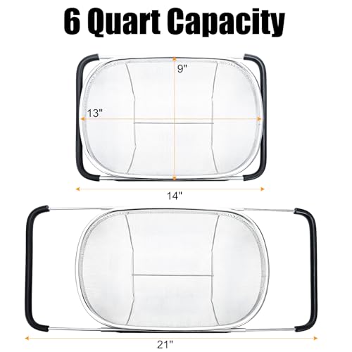 2 Pack Over the Sink Oval Colander for Kitchen