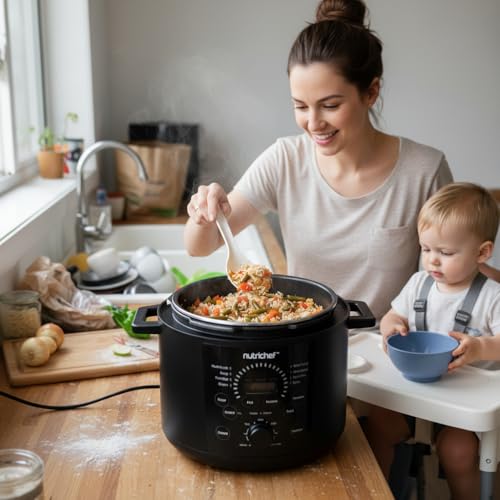 Electric Pressure Cooker 6 Quart Capacity (Black)