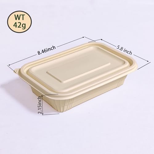 50 packs 30 oz Square Disposable Biodegradable containers (50 Pack 30 oz Containers)