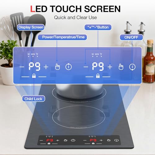 Double Induction Cooktop 110v (Gray 2 Burner)