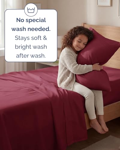 Twin Size 3 Piece Sheet Set (25 - Burgundy / Twin)