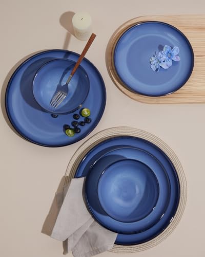Stoneware Dinnerware Sets for 4 (Light Blue / Set (12pcs))