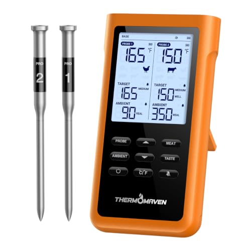 Sub 1G Wireless Meat Thermometer (Orange)