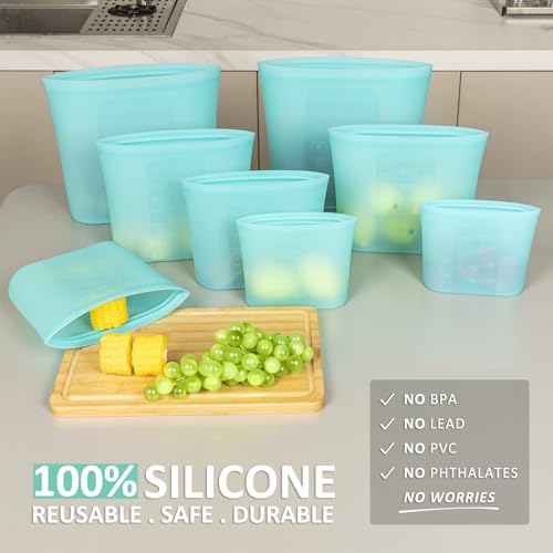 Reusable Storage Bag (Aqua | XL+M+S+XS | 8 Pack)