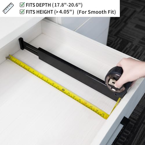Bamboo Kitchen Drawer Divider (Black / 2.4"H, Large)