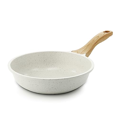 Nonstick Ceramic Frying Pan Skillet (8 Inch / White)
