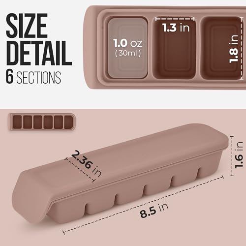 Silicone Ice Cube Freezer Tray with Lid (2 Count)
