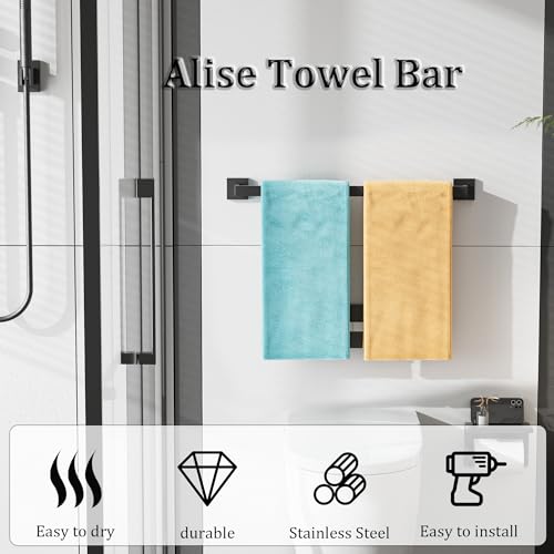 Towel Bar Towel Racks for Bathroom Wall Mount 24 Inch (Single 24 Inch / Matte Black)