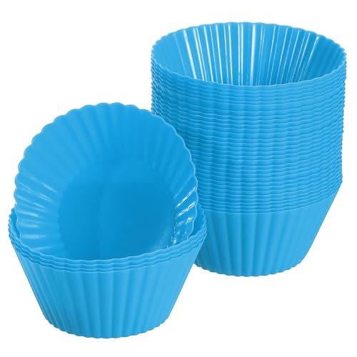 36Pcs Silicone Cupcake Liners (Blue / 3.5cm/1.4inch)