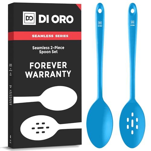 DI ORO Silicone Cooking Spoons (Blue)