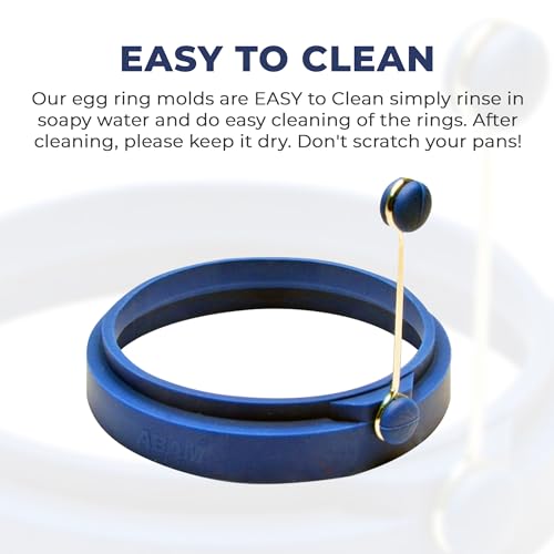 PROFESSIONAL Silicone Egg Ring (Blue 4-Pack)