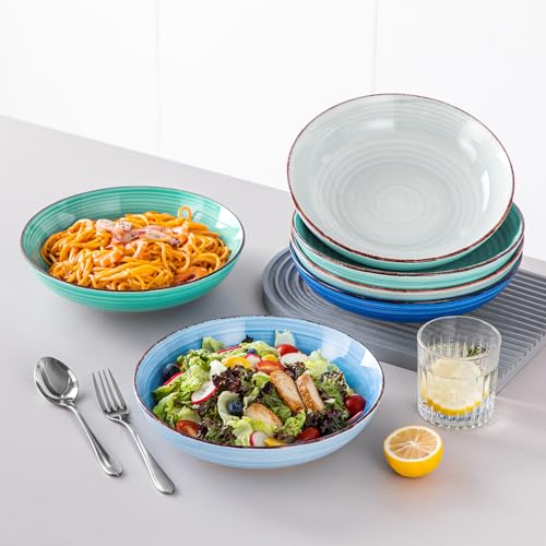 Bonita Pasta Bowls Set of 6 (Cool Color / 50 Oz)