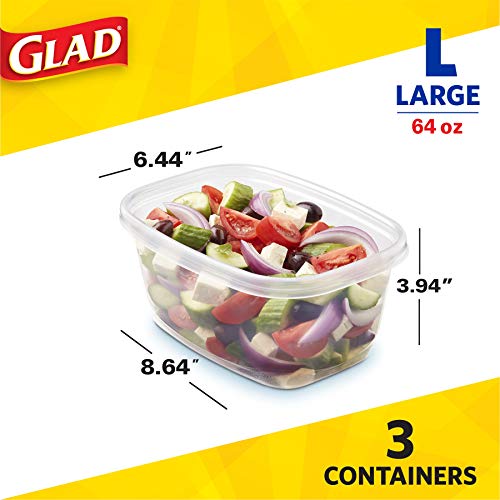 Food Storage Containers (Rectangle / 3 Count (Pack of 1))