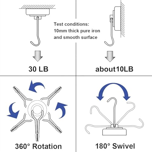 Swivel Swing Magnetic Hook (20 Count)