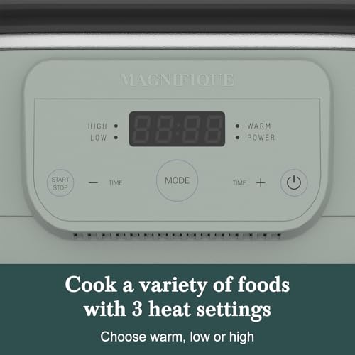 6 Quart Programmable Slow Cooker Removable Healthy Nonstick Pot (Olive)