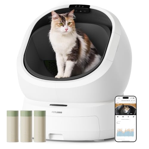 Automatic Litter Box with AI (White / Luma Litter Box + 40 Count Litter Liners)