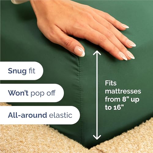 Split King Size 5 Piece Sheet Set (17 - Emerald Green / Split King Size)