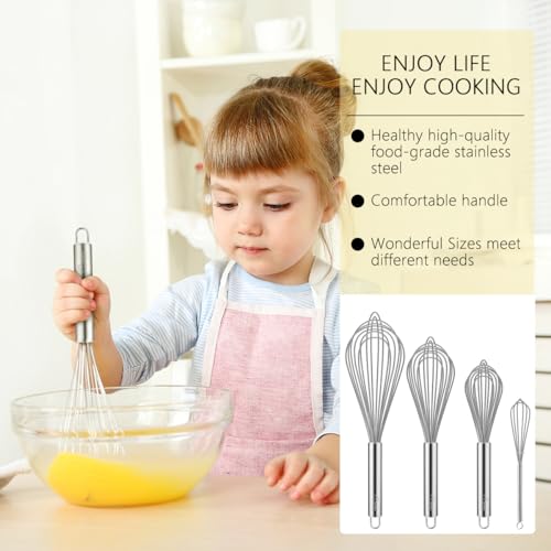 Stainless Steel Whisk Set of 4 (4pcs: Clear 6.7"+9.3"+10.4"+12")