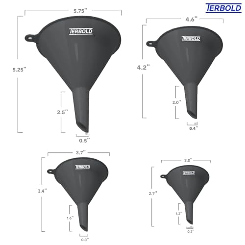 4pc Funnel Nesting Set in BPA Free Plastic for Kitchen Cooking