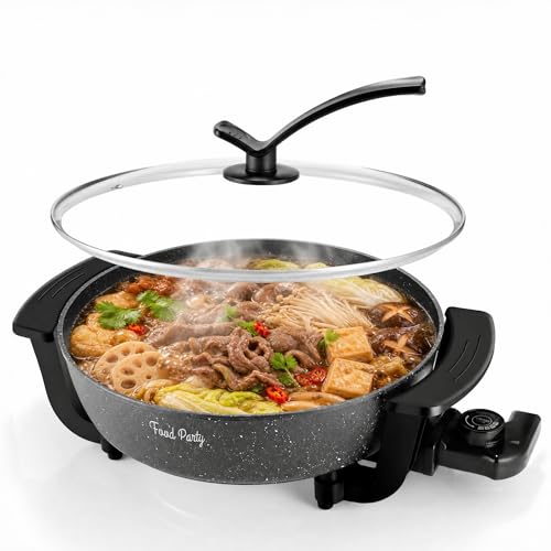 Hot Pot Electric Skillet 2 in 1 Hotpot Pot Electric Pot for Cooking 6L 110V 1100W Non