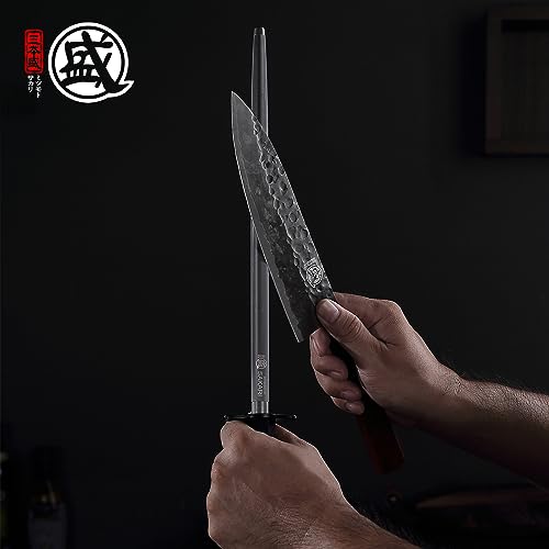 12 Inch Round Honing Steel for Knives (Round Sharpening Rod / 12 inch)